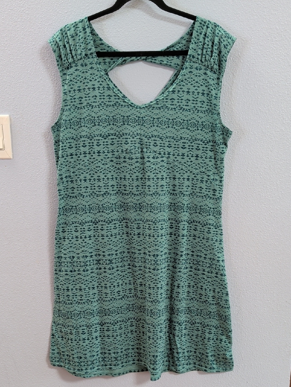 Marmot Annabelle Twist Back Women's Mint Green Patterned Sleeveless Dress